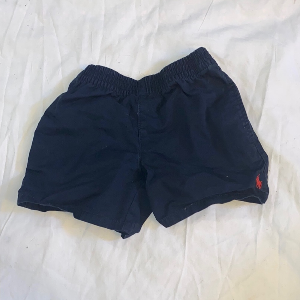 Navy Blue Shorts with Red Logo